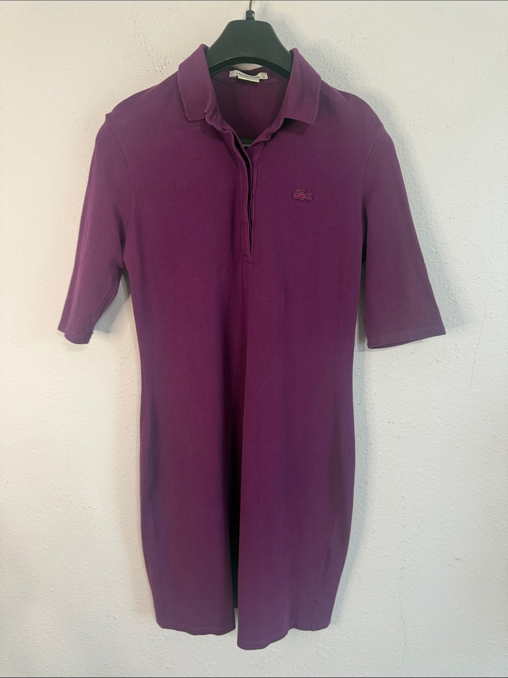 Lacoste Women Plum Purple Polo Shirt Dress Size 42/10 - Picture 2 of 9